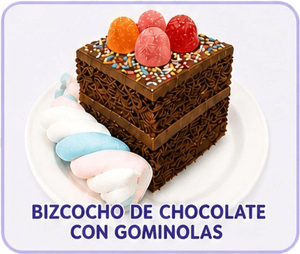 Bizcocho chocolate con gominolas